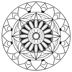 Black and White mandala for coloring book