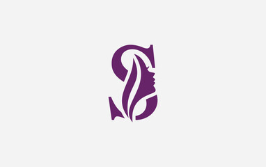 Obraz premium Woman beauty logo and hair spa vector design. Woman beauty salon and spa logo with vector logo letters