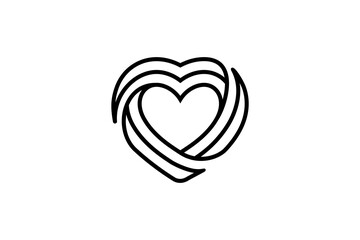 heart line art style logo design