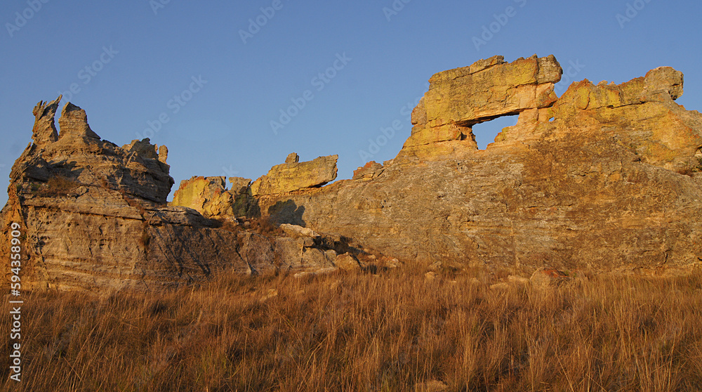 Sticker Rock called La Ventana in Isalo National Park, Madagascar