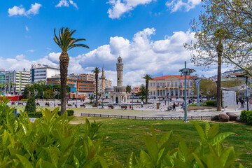 The Clock Tower view in Izmir City. Tower is symbol of Izmir in Turkey