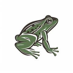 Abstract, modern frog logo design. Nature and ecology concepts. Generative AI.