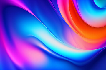 Abstract colorful wave background for design created with generative AI technology