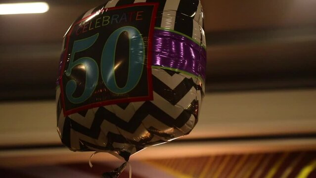 50th birthday celebration Close up balloon. 