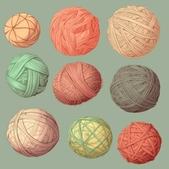 multicolored threads for knitting, balls