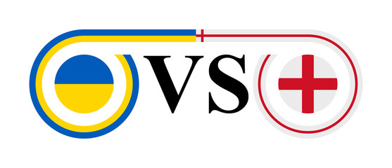 the concept of ukraine vs england. vector illustration isolated on white background	