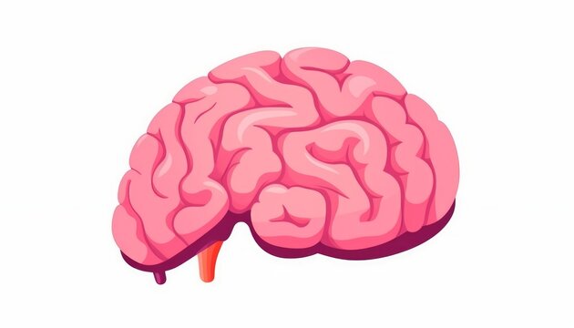 Human brain icon on a white background ai, ai generative, illustration