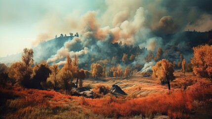 Forest fires, Wildfire. Generative AI
