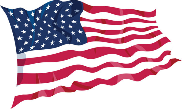 American waving  flag . USA silky art patriotic background	