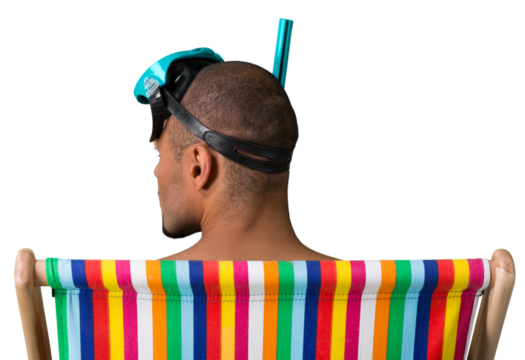 Swimmer wearing mask isolated on white background - Powered by Adobe