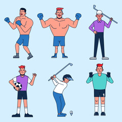 Abstract Various sports man and woman vector