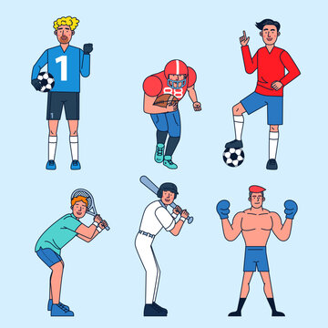 Abstract character of Various sportsman vector