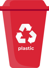red garbage sorting container illustration vector