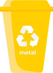 yellow garbage sorting container illustration vector