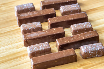 Chocolate candies closeup