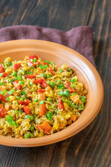 Portion of fried rice