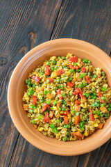 Portion of fried rice