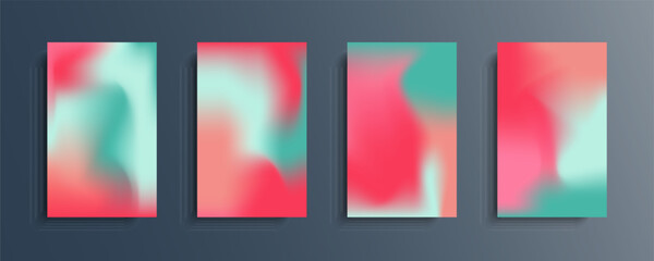 Set of vector gradient backgrounds in bright colors. For brochures, booklets, banners, posters, magazines, branding, social media and other projects. For web and print.
