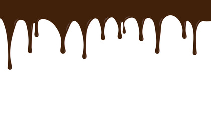 Dripping of melted chocolate, background. Vector illustration
