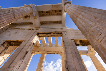 Propylaia, monumental ceremonial gateway to the Acropolis of Athens, Greece.