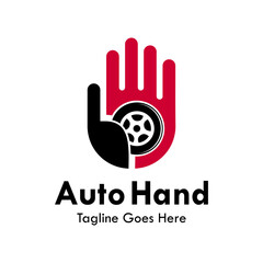 Tire and hand logo template illustration