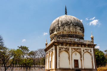 Fototapeta na wymiar Exterior of the Mausoleum of Taramati, Qutub Shahi Tombs, Hyderabad, Telangana, India, Asia