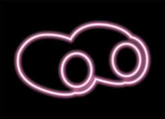 scope icon neon glowing on black