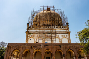 Exterior of the Mausoleum of Sultan Mohammad Qutb Shah, Qutb Shah tombs, Hyderabad, Telangana, India, Asia