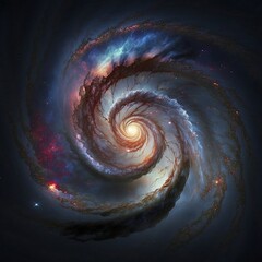 Spiral nebula in space, Generative AI