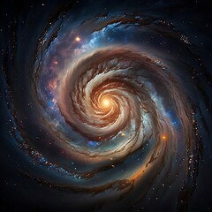 Spiral nebula in space, Generative AI