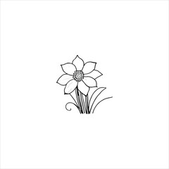 A beautiful flower vector line art.