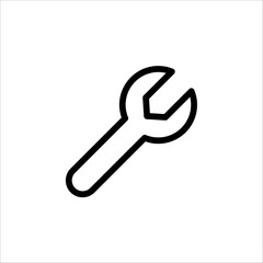 Wrench Icon in trendy flat style isolated on white background. Spanner symbol for your web site design, logo, app, UI.