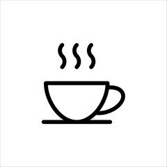 Cup of coffee icon. Cup flat icon. Thin line signs for design logo, Single high-quality outline symbol for web design or mobile app on white background