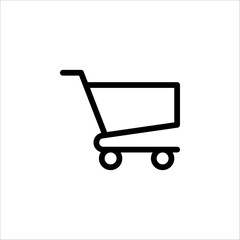 Shopping cart vector icon, flat design. Isolated on white background. EPS 10