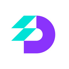 Letter D bolt modern minimal logo design.eps
