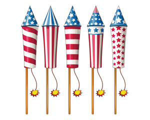 4th of July Patriotic Concept. Independence Day design element fireworks