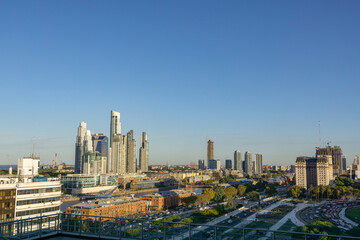 Fototapeta na wymiar Panoramic buildings view Buenos Aires, Argentina, City, Skyscrapers