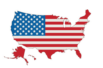 4th of July Patriotic Concept. Independence Day design element USA MAP