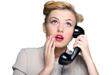 Vintage Secretary Talking on the Phone