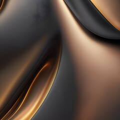 abstract background with wave - black and gold color background - abstract background - Generative AI