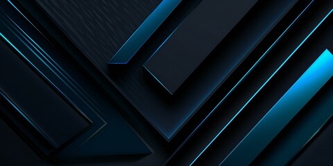 Obraz premium Dark blue modern background for design. Geometric shape. Triangles, diagonal lines. Gradient. Abstract. Shape envelope. Symbol. Letter, message, mail. Generative AI