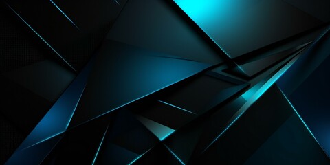 Obraz premium Dark blue modern background for design. Geometric shape. Triangles, diagonal lines. Gradient. Abstract. Shape envelope. Symbol. Letter, message, mail. Generative AI