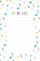 Realistic line paper note. To do list icon with hand drawn text. School business diary. Office stationery notebook on isolated background