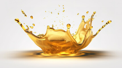 Yellow golden drops of vegetable or cosmetic oil, Bright color. Generative Ai