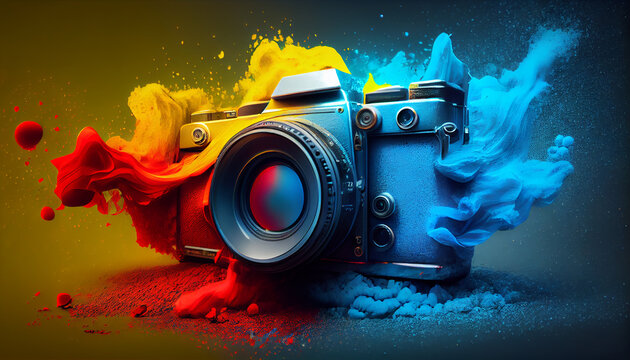 Bright Digital DSLR Camera illustration