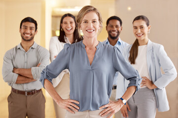 Take charge of your success. Portrait of a mature businesswoman standing in an office with her...