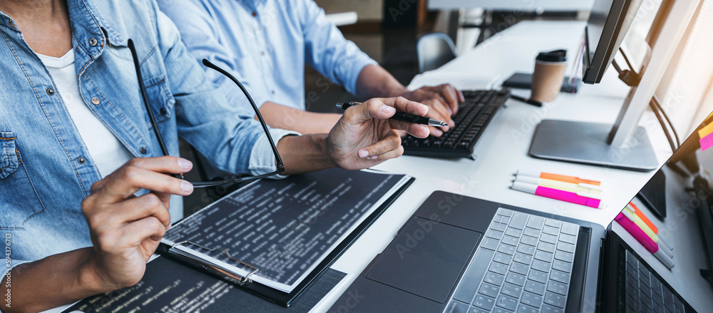 Aufkleber writing codes and typing data code technology, programmer cooper