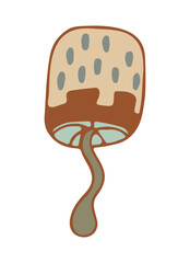Magic mushrooms. Psychedelic hallucination. doodle illustration isolated on white. 60s trippy hippie art.d. vector illustration.