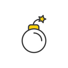 Bomb icon design with white background stock illustration