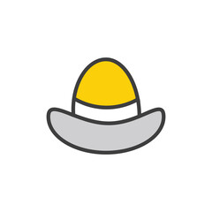 Pirat Cap icon design with white background stock illustration